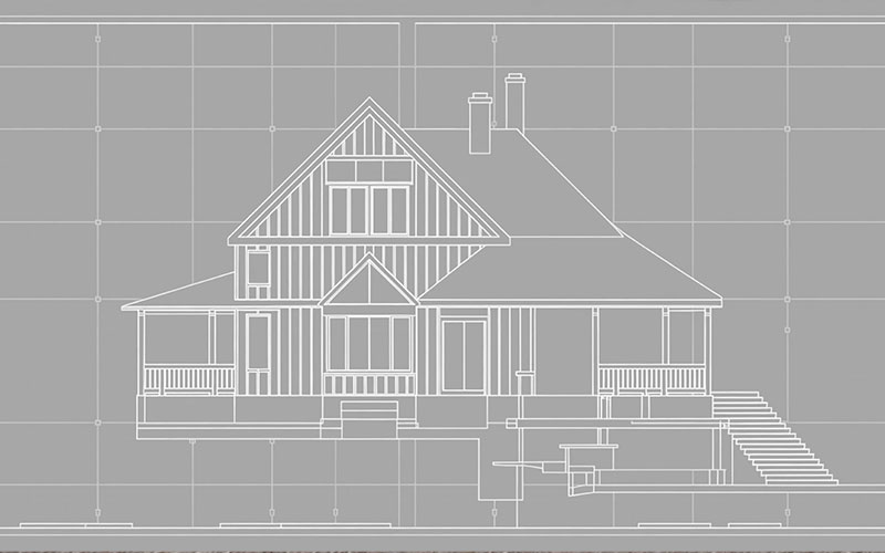 Plan architectural d’une maison en élévation